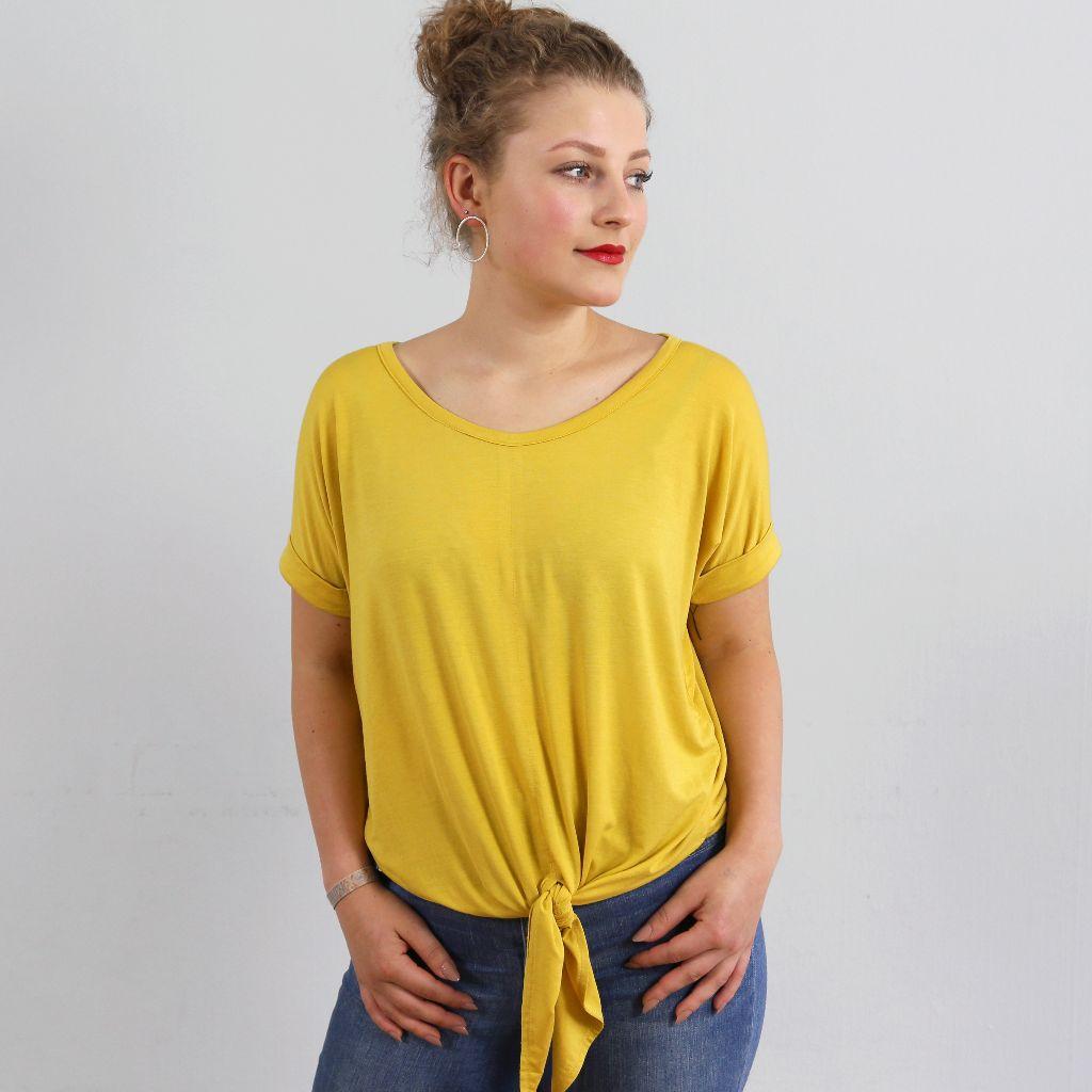 Papierschnittmuster Knotenshirt Frau Bille XS-L
